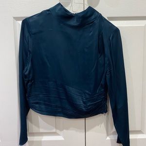 Zara blue satin long sleeve